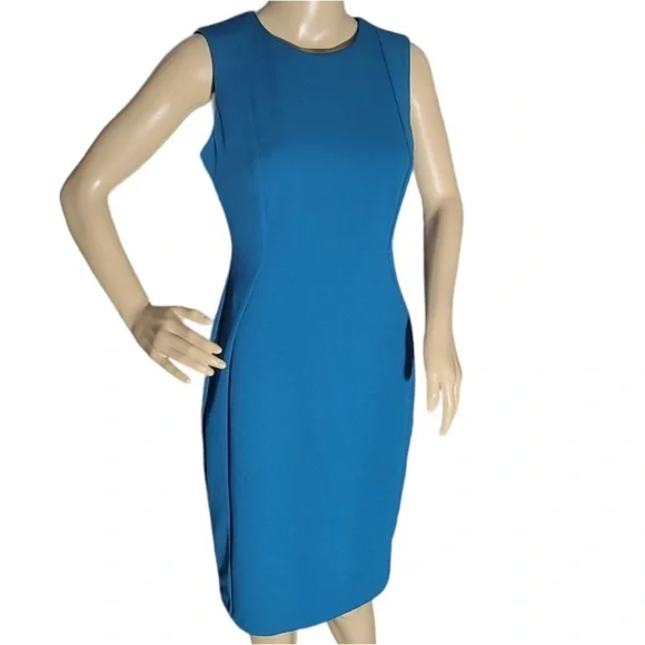 Calvin Klein Sleeveless Dress Size 4 NWT Dark Teal - Picture 1 of 6